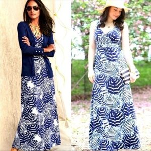 Lilly Pulitzer Sloane Maxi Dress in Oh Cabana Boy Navy & White, size Small